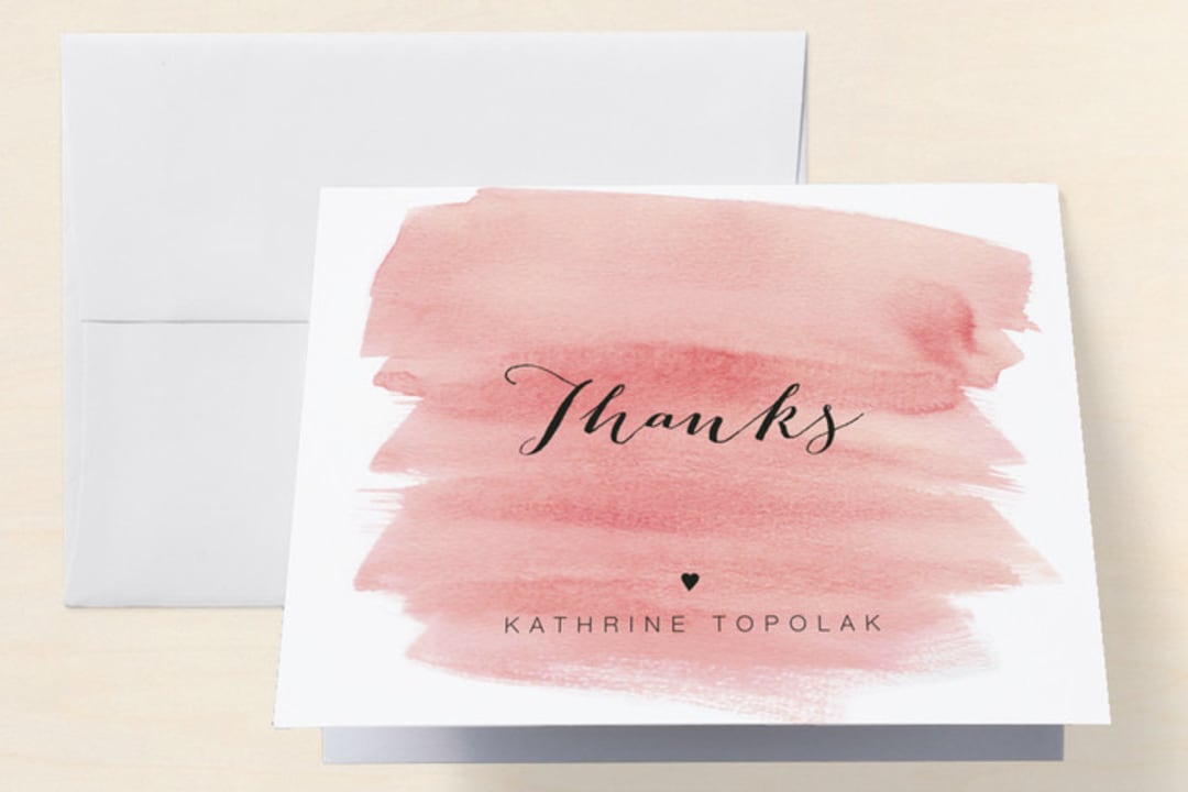 "Classic" - Bachelorette Party Thank You Cards in Rose Pink by Magdalena Earnest - Front