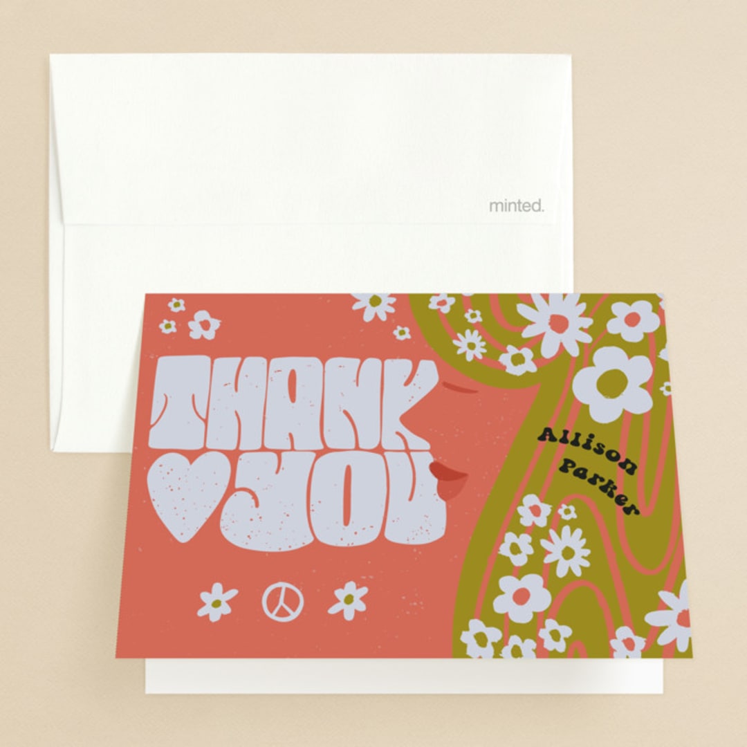 "Wild Child" - Bachelorette Party Thank You Cards in Azalea by Jenna Holcomb - Front