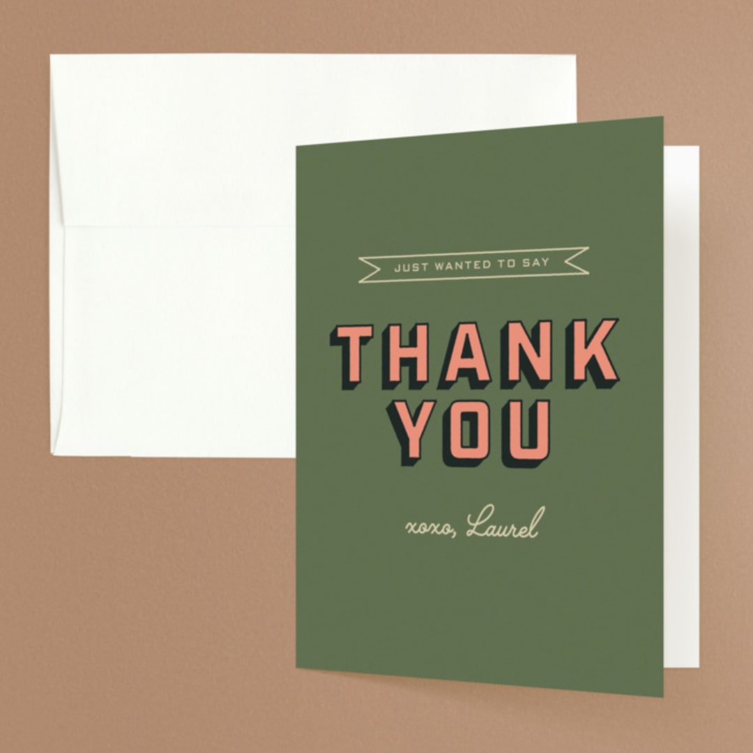 "Camp Bach" - Bachelorette Party Thank You Cards in Fern by taylorVdesign - Front