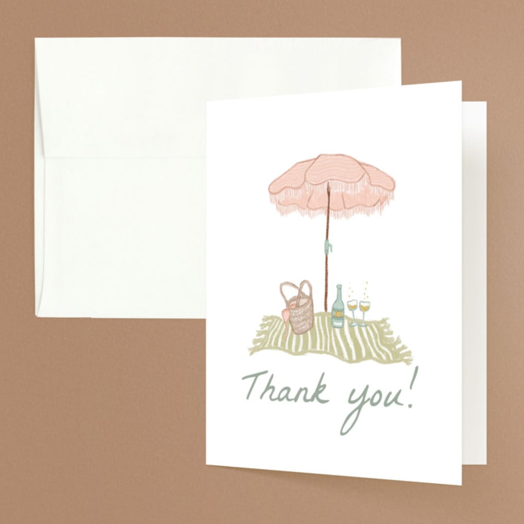 "Beach Bachelorette" - Bachelorette Party Thank You Cards in Seafoam by Erin Kessler - Front