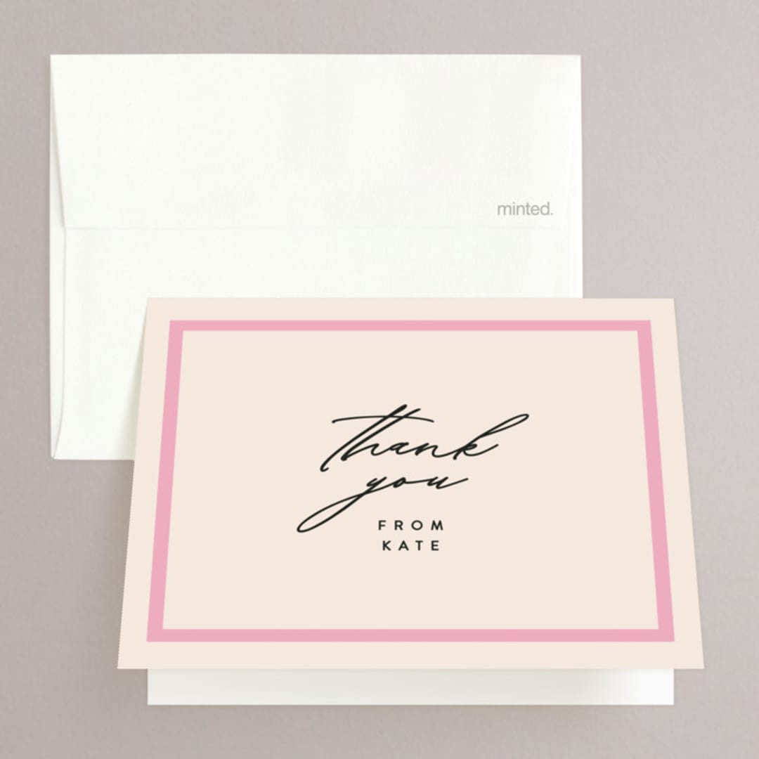 "Chic Party" - Bachelorette Party Thank You Cards in Champagne by Angela Thompson - Front