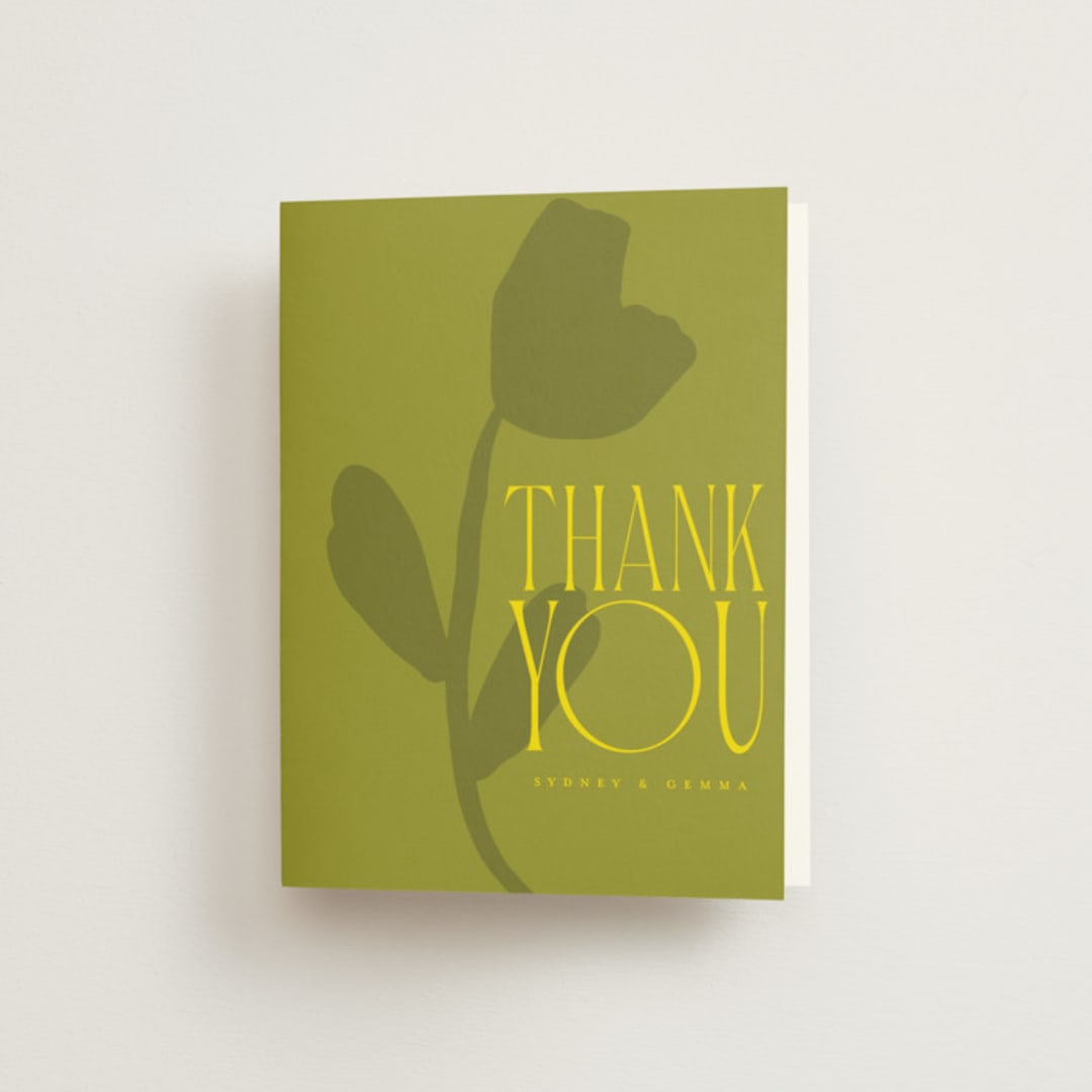 "Bloom" - Bachelorette Party Thank You Cards in Caribbean Citrus by Morgan Kendall - Front