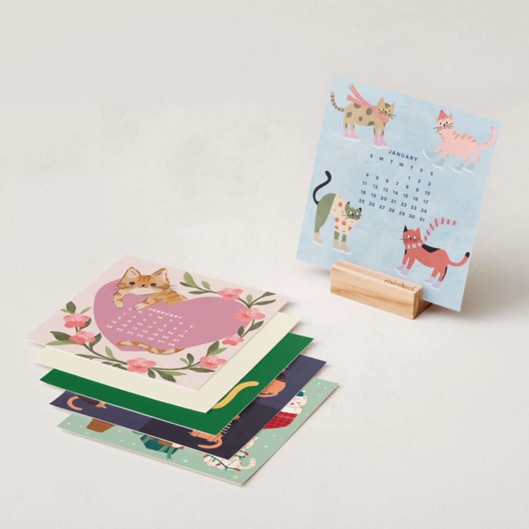 "Year of Cats: 2026 Minted Desk Calendar" - Desk Calendars in Whimsical by Multiple Artists - Layout
