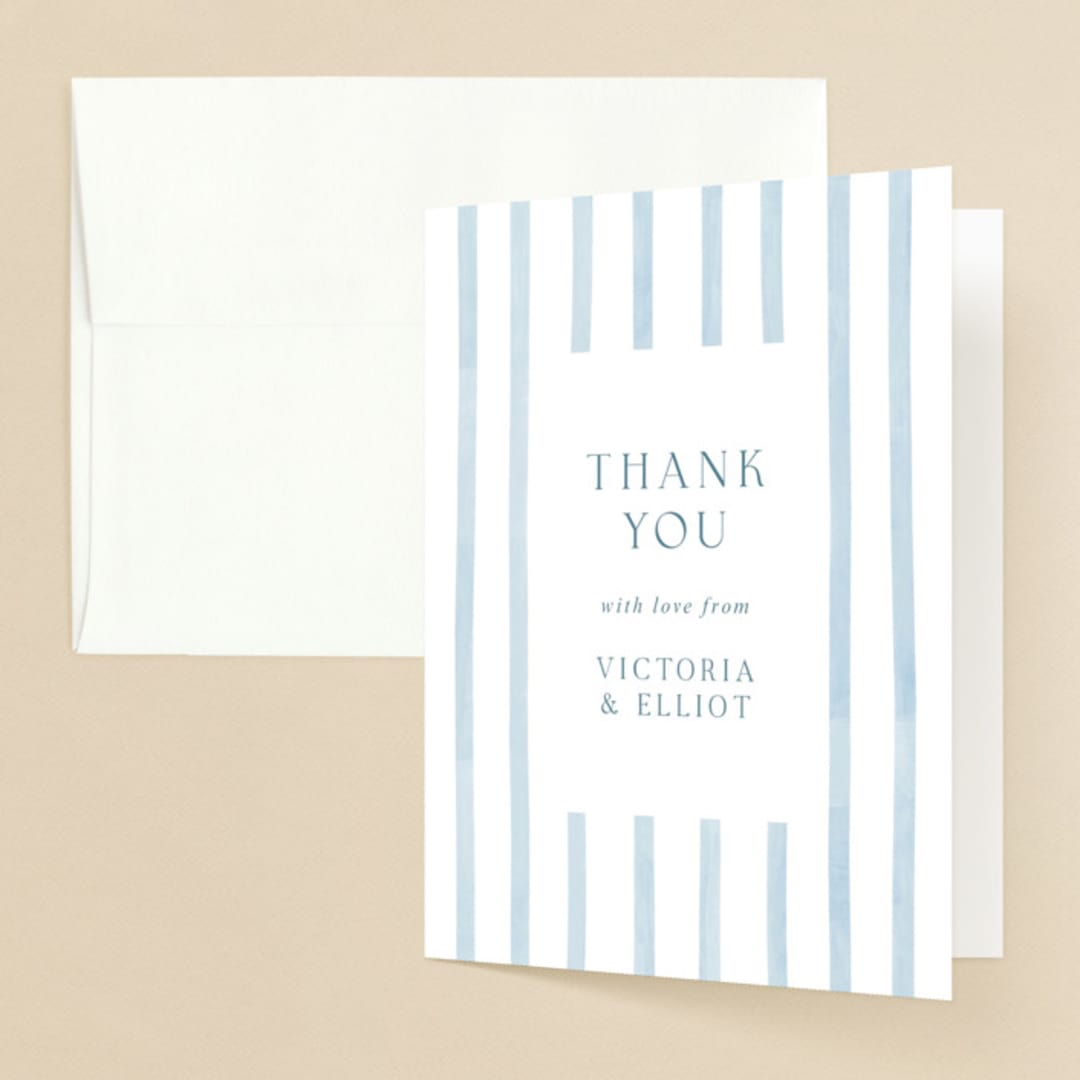 "Coastal" - Engagement Party Thank You Cards in Sea by Elly - Front