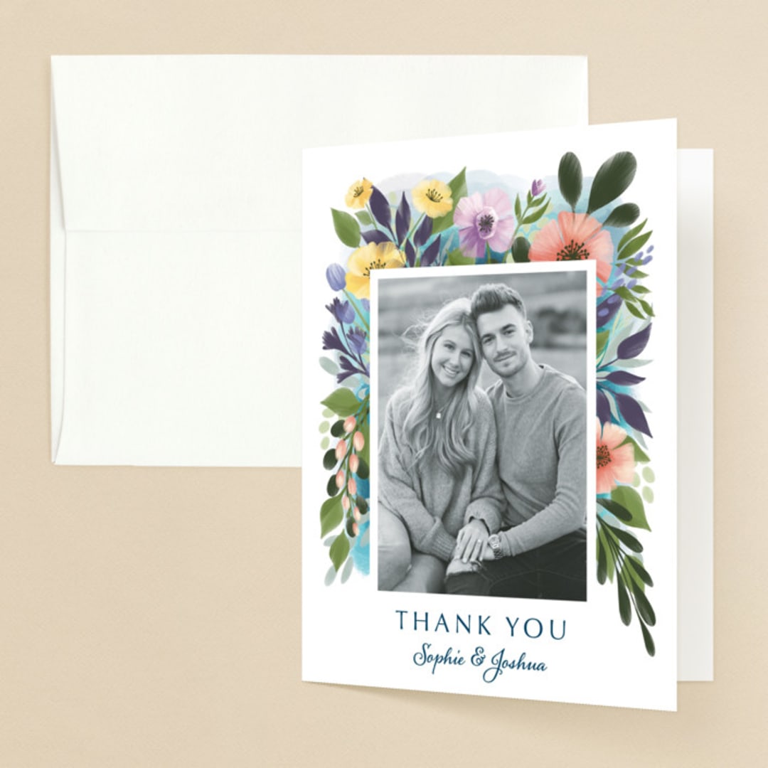 "Fresh Floral Brunch" - Engagement Party Thank You Cards in Bouquet by Paper Sun Studio - Front
