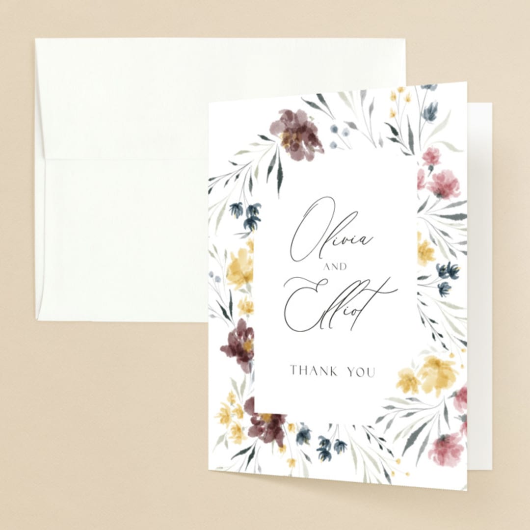 "Romance" - Engagement Party Thank You Cards in Mimosa by Nicoletta Savod - Front