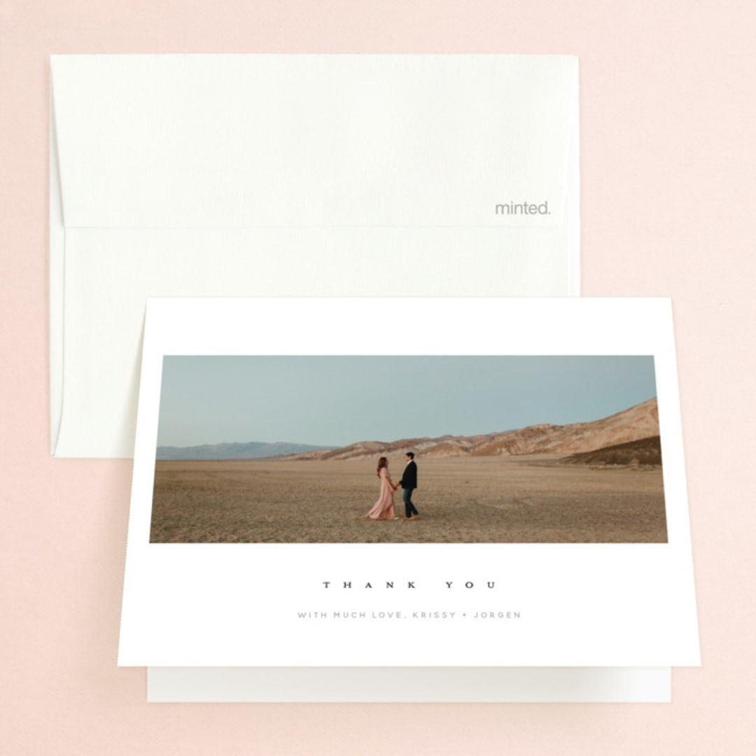 "krista" - Engagement Party Thank You Cards in Salt by Stephanie Hawkes - Front