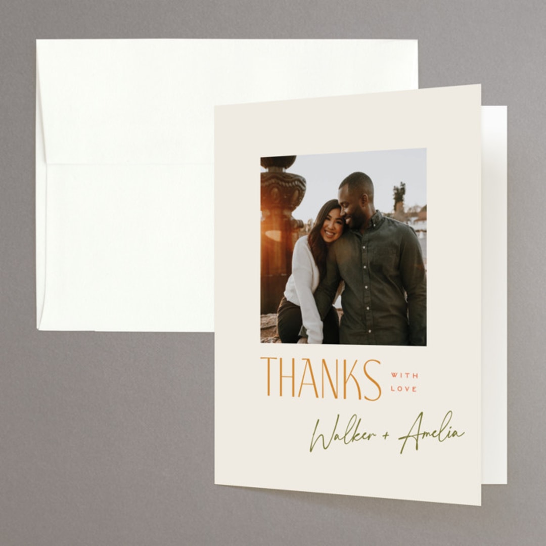 "North" - Engagement Party Thank You Cards in Desert by Owl and Toad - Front