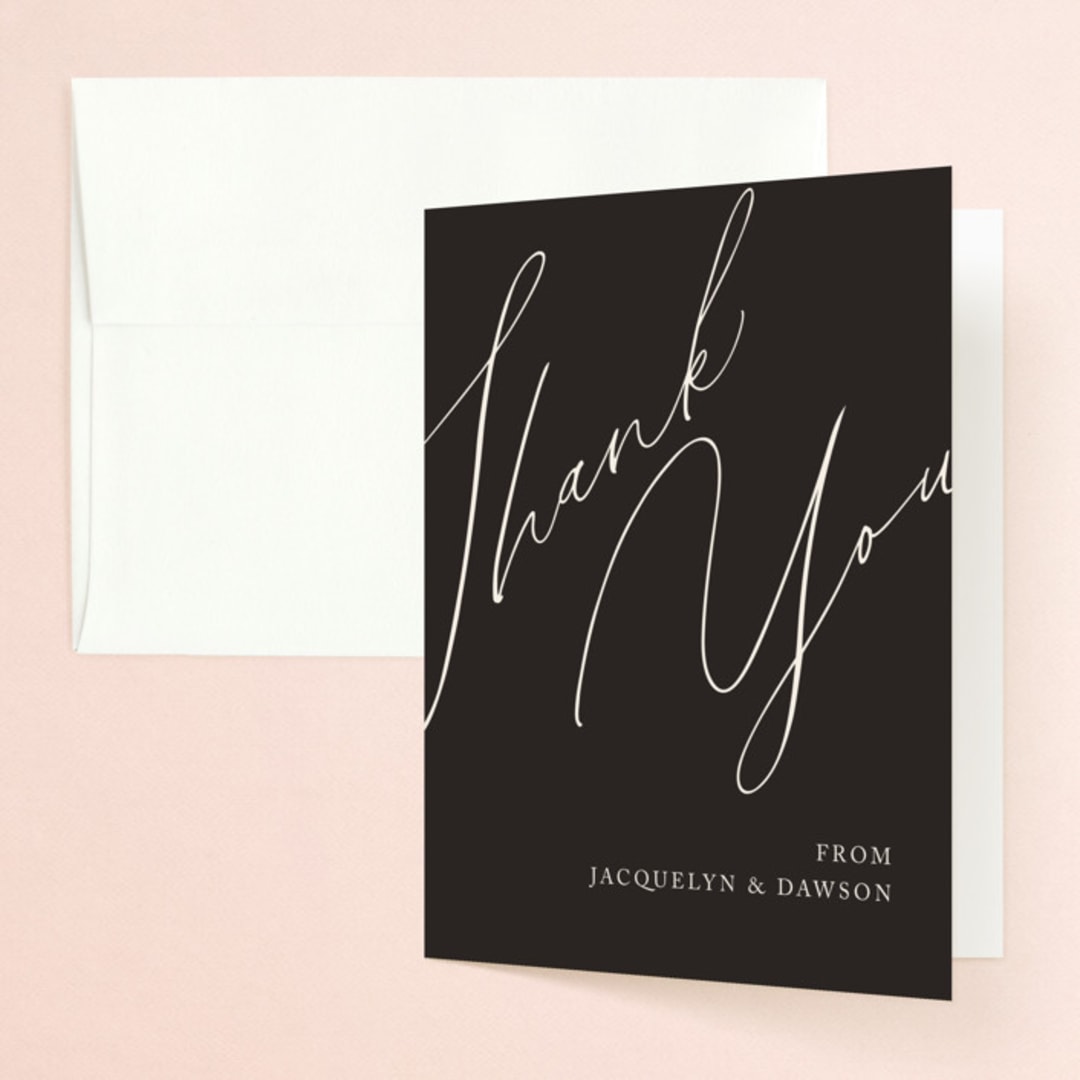 "Sparkled Toast" - Engagement Party Thank You Cards in Cognac by Christie Garcia - Front