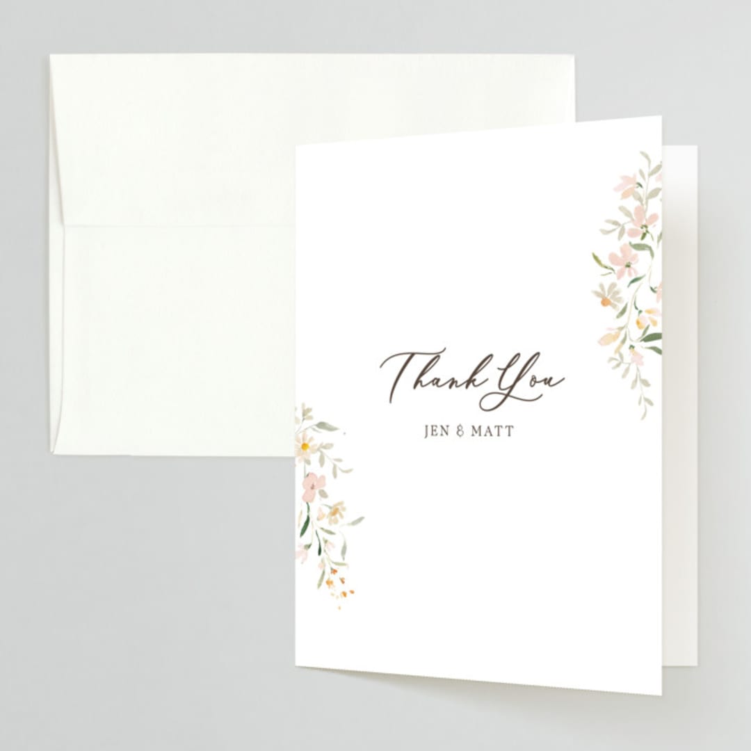 "Garden Engagement" - Engagement Party Thank You Cards in Blush by Itsy Belle Studio - Front