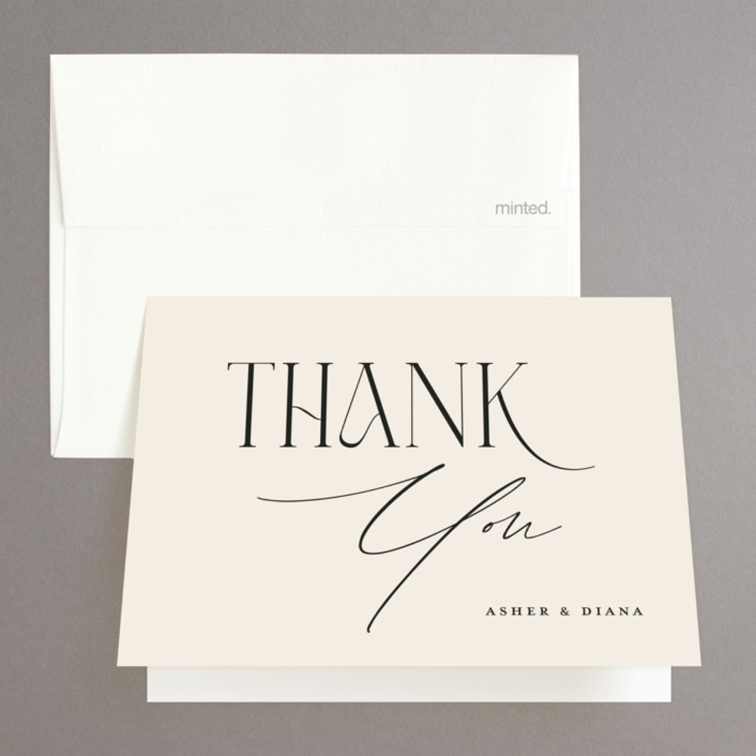 "A Toast" - Engagement Party Thank You Cards in Dune by Christie Garcia - Front