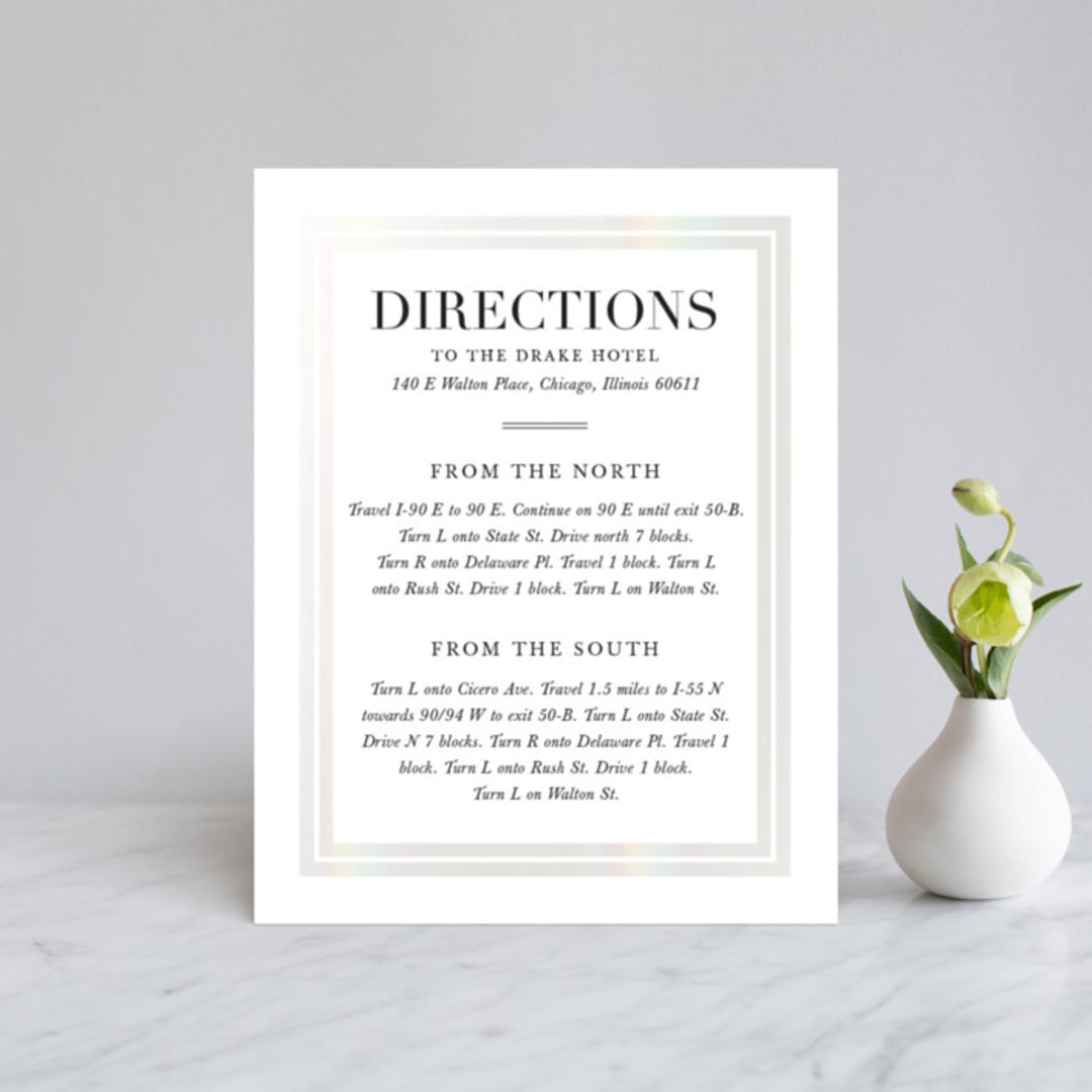 "Gilded Frame" - Gloss-Press® Direction Cards in Snow by Stacey Meacham - Front