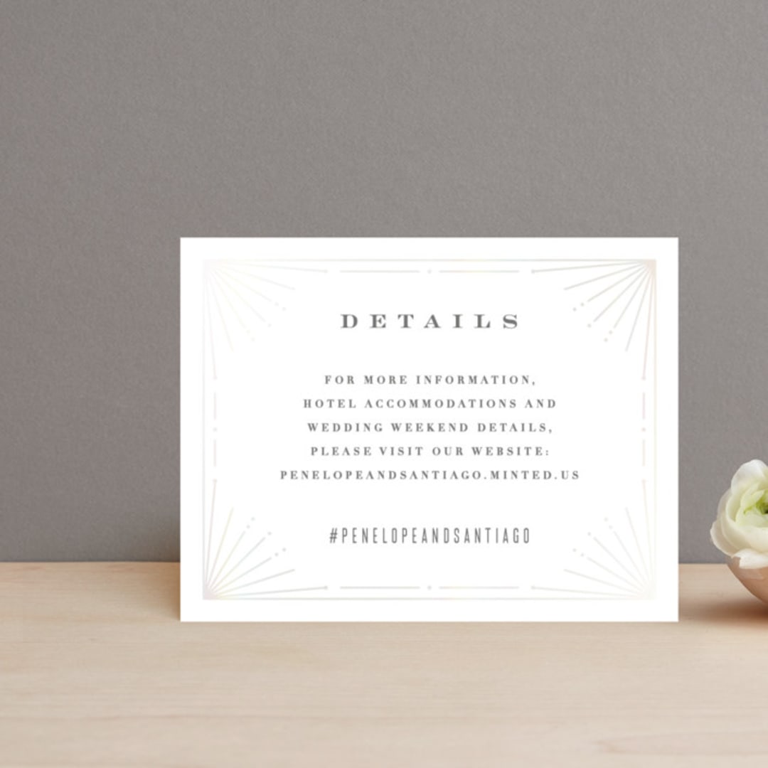 "Art Deco Border" - Gloss-Press® Direction Cards in Crystal by Hooray Creative - Front