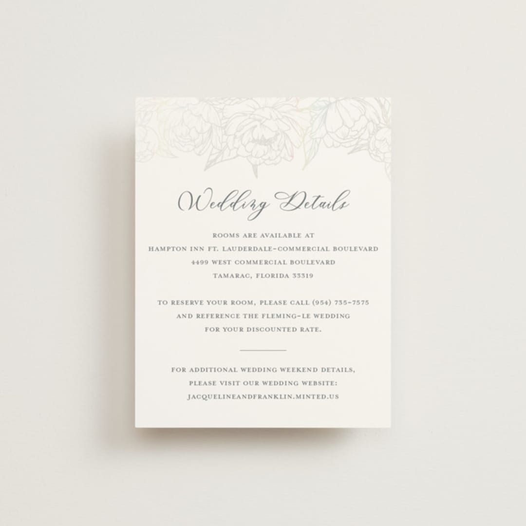 "Blooming Peonies" - Gloss-Press® Direction Cards in Mist by Amy Ngo - Front