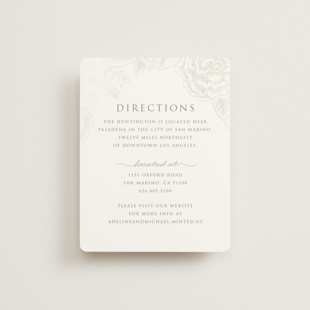 "Au Jardin" - Gloss-Press® Direction Cards in Opal by Rochelle Renee - Front