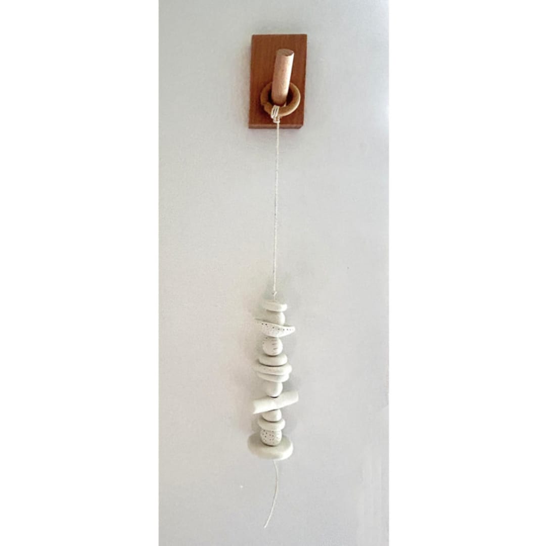 "totem 4" - Hanging Mobile in white by tina johnson