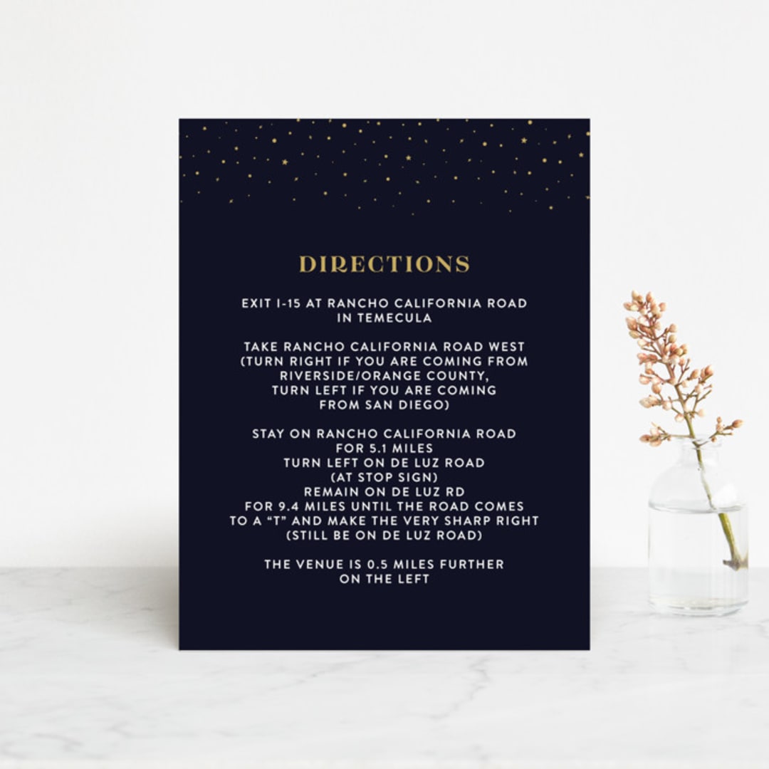 "Magical Day" - Direction Cards in Navy by katrina gem - Front