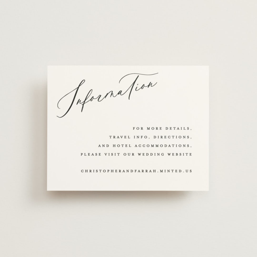 "Beautifully Scripted" - Direction Cards in Pearl by Hooray Creative - Front