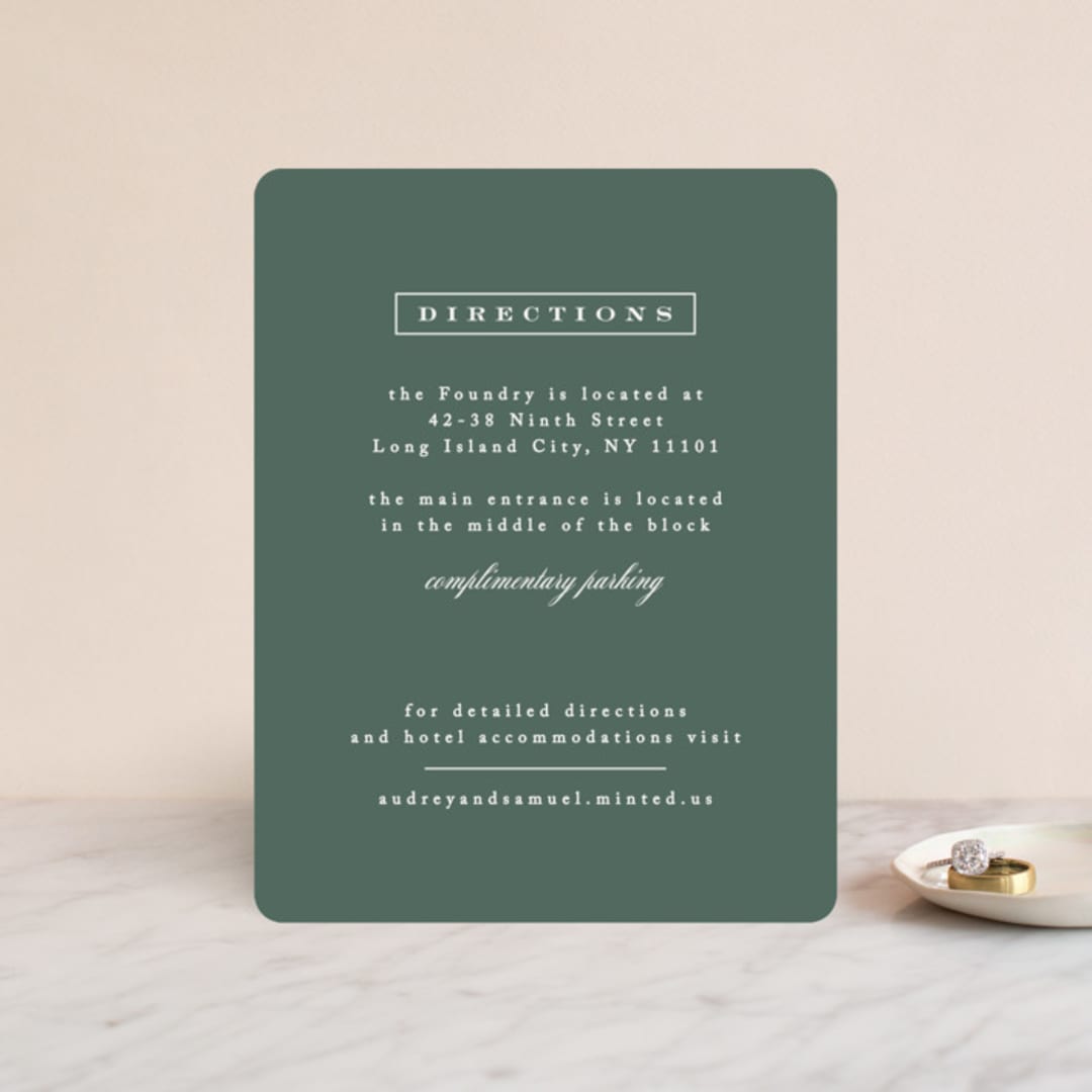 "Roman Shade" - Direction Cards in Evergreen by Carrie ONeal - Front