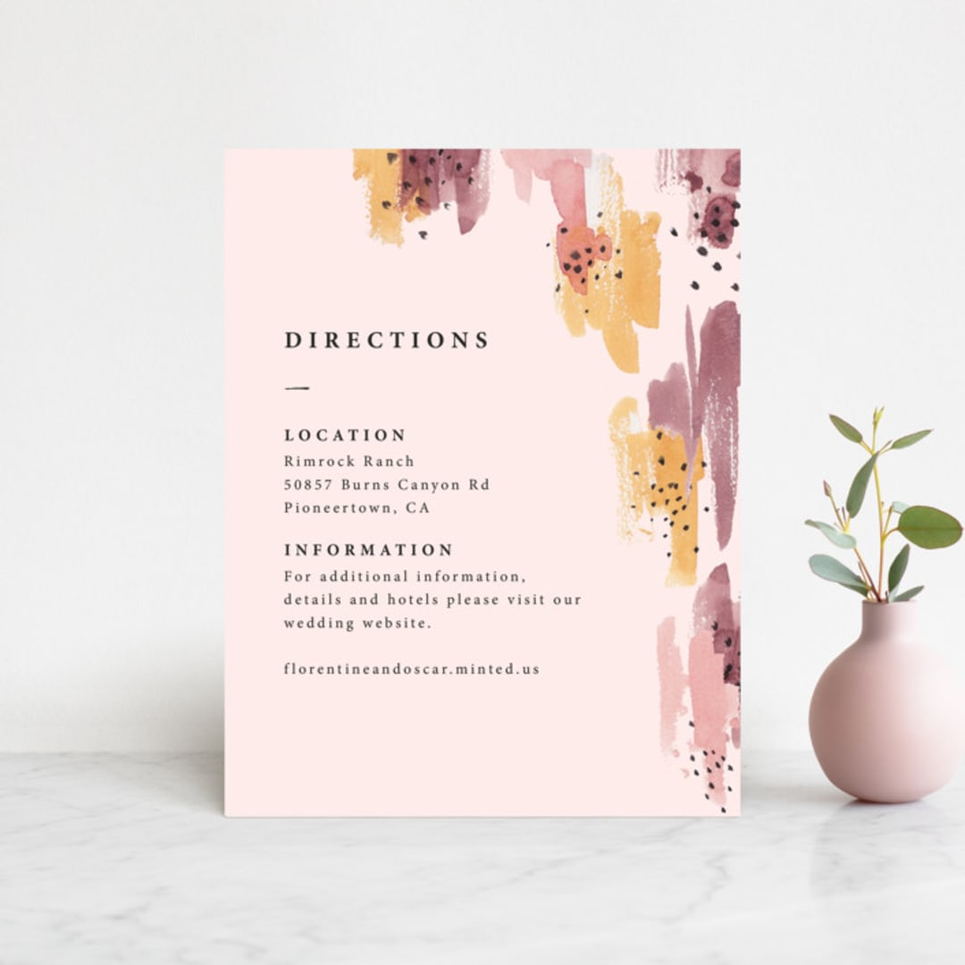 "Mod Brush" - Direction Cards in Blush by Lisa Fee Paura - Front