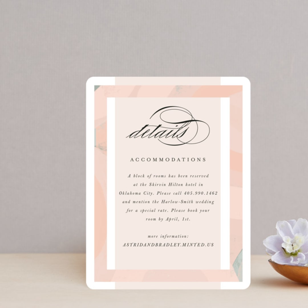 "Marbled Arch" - Direction Cards in Peach by Anna Elder - Front