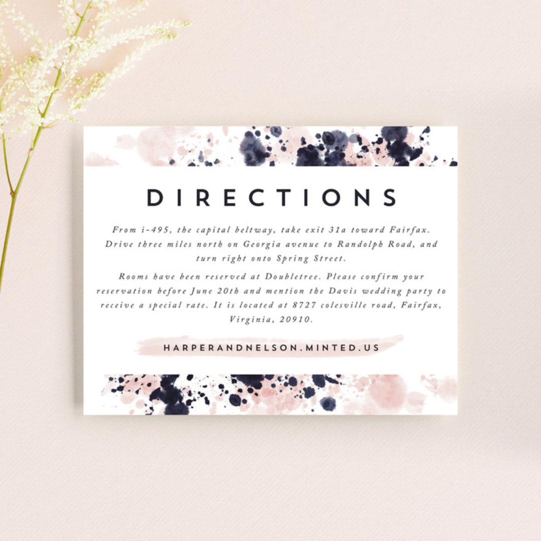 "artful celebration" - Direction Cards in Blush by Qing Ji - Front