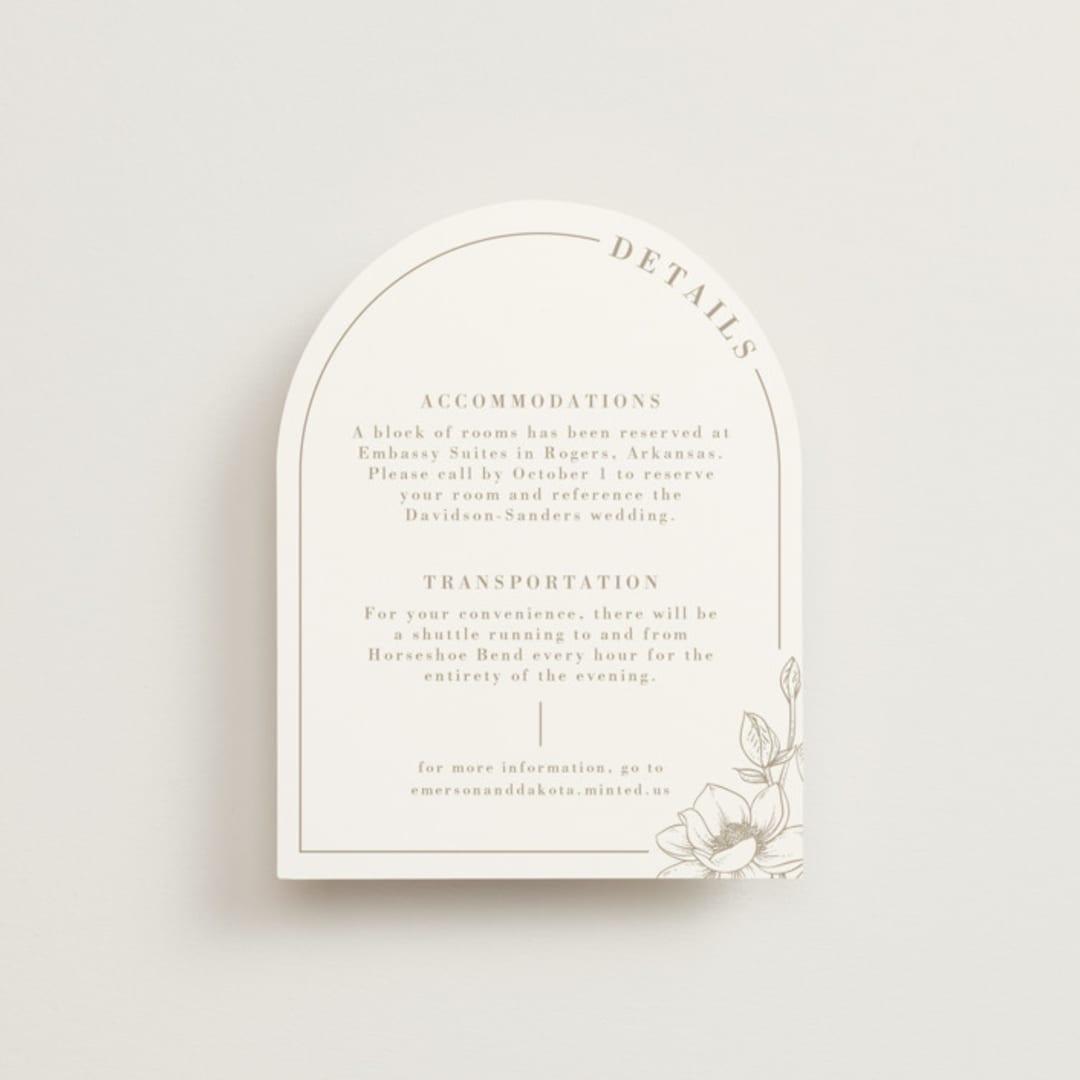 "Floral Ampersand Monogram" - Direction Cards in Toffee by Amanda Day - Front