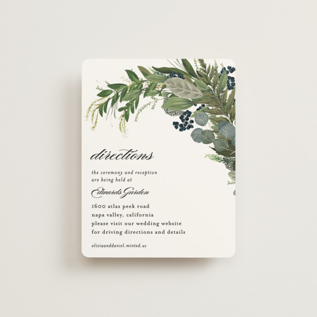 "Side Swept" - Direction Cards in Navy by Susan Moyal - Front