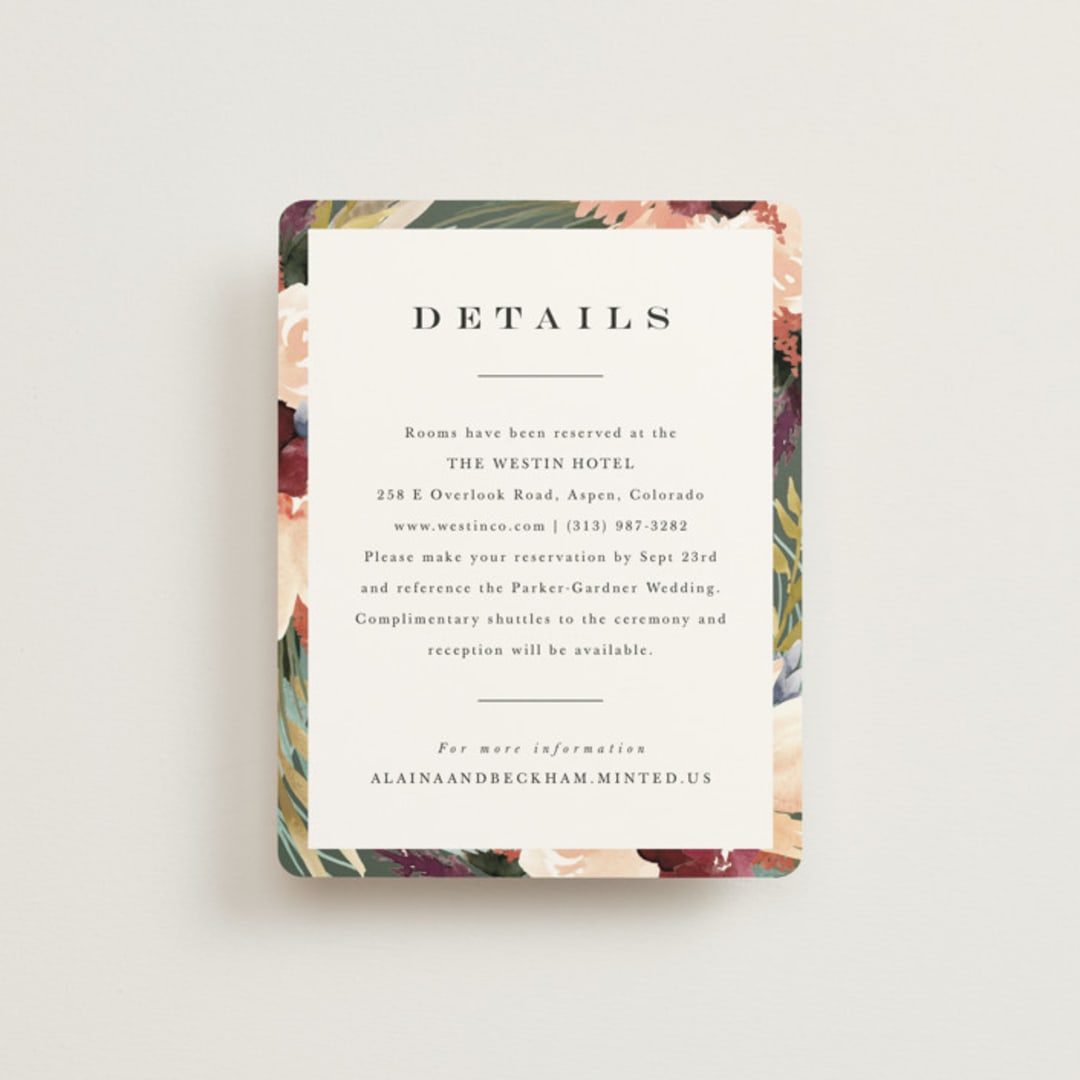 "rustic florals" - Direction Cards in Garden by Kate Ahn - Front