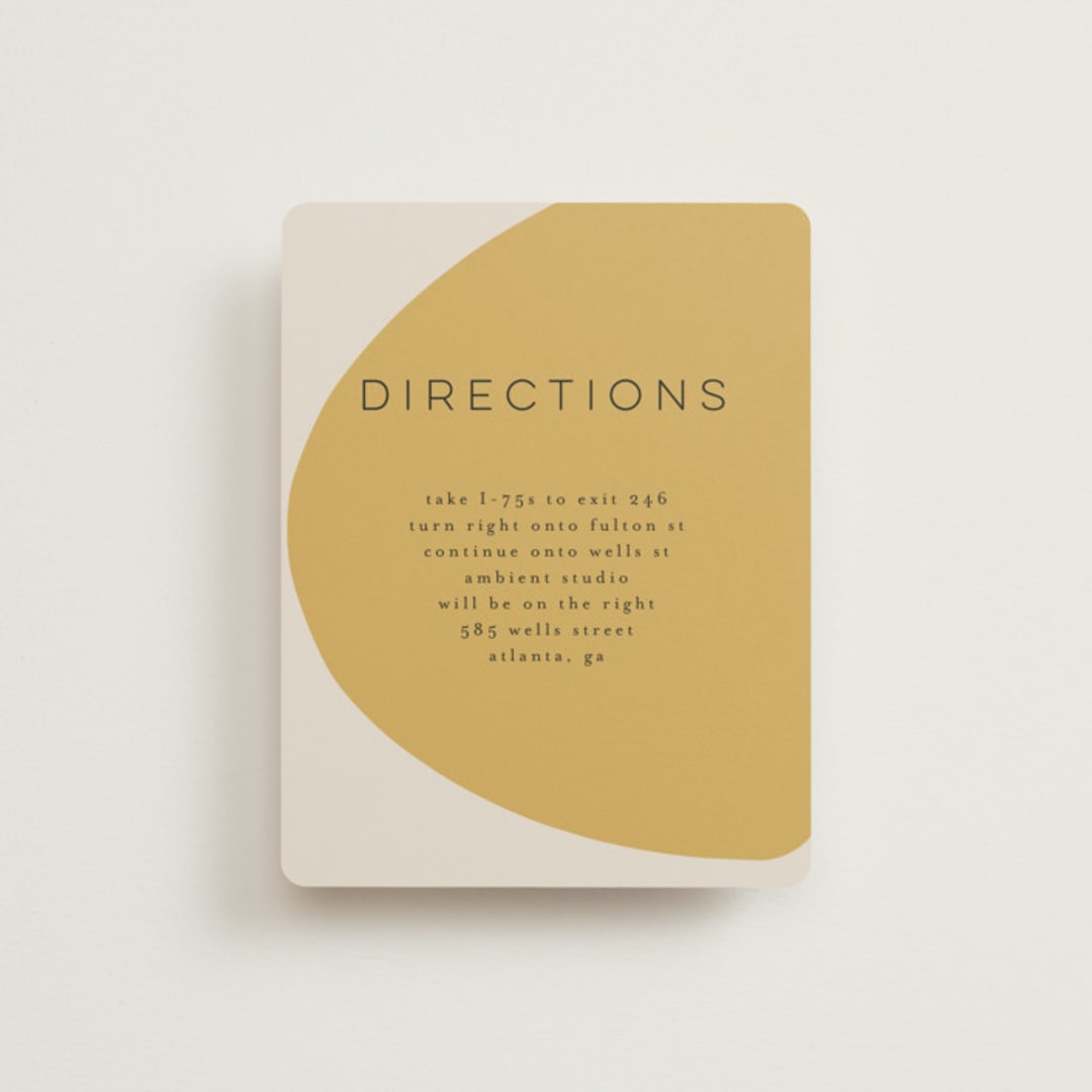 "Organic shapes" - Direction Cards in Mustard by Morgan Kendall - Front