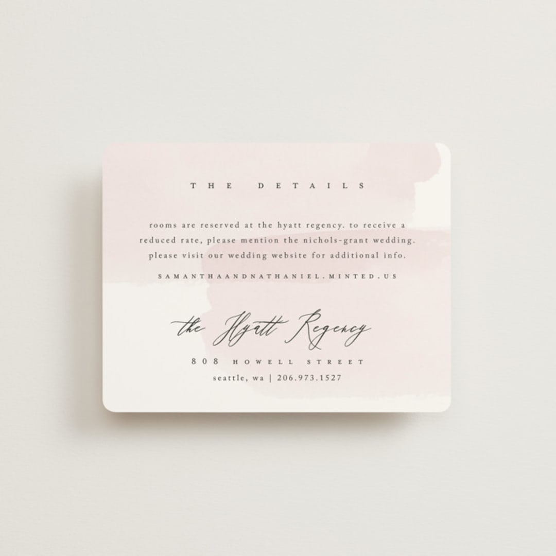 "Painterly" - Direction Cards in Blush by Kelly Schmidt - Front