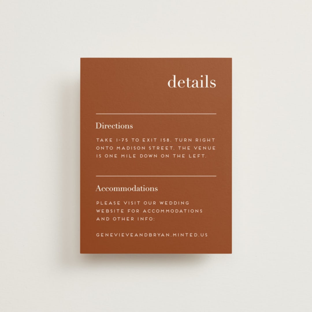 "Mod Initials" - Direction Cards in Rust by Genna Blackburn - Front