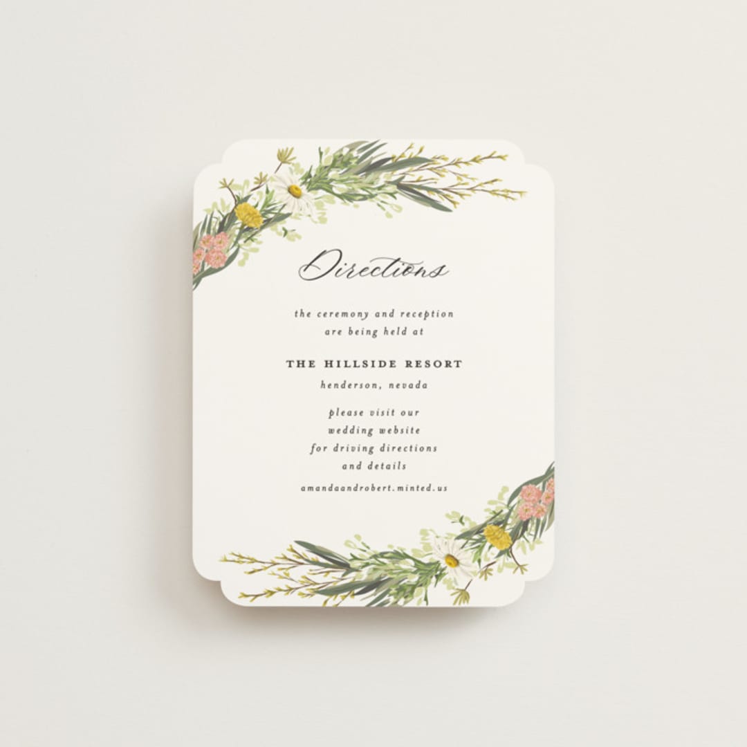 "Organic Florals" - Direction Cards in Blush by Susan Moyal - Front