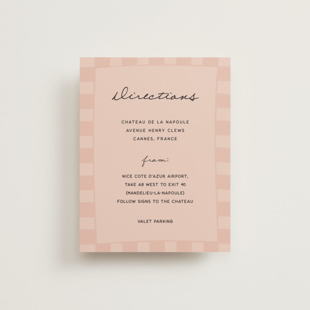 "Ballpoint Suite" - Direction Cards in Blush by Ani Somi - Front