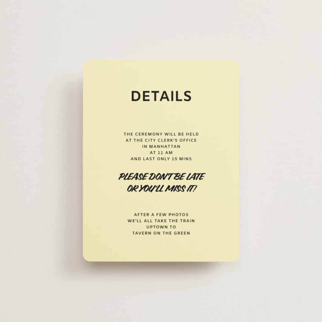 "Courthouse" - Direction Cards in Butter by Studio Suku - Front