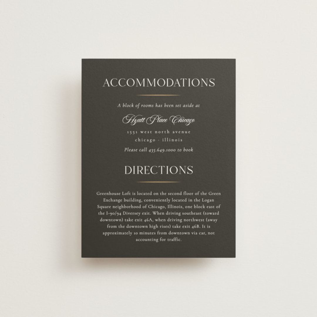 "Arabesque" - Direction Cards in Obsidian by Robert and Stella - Front