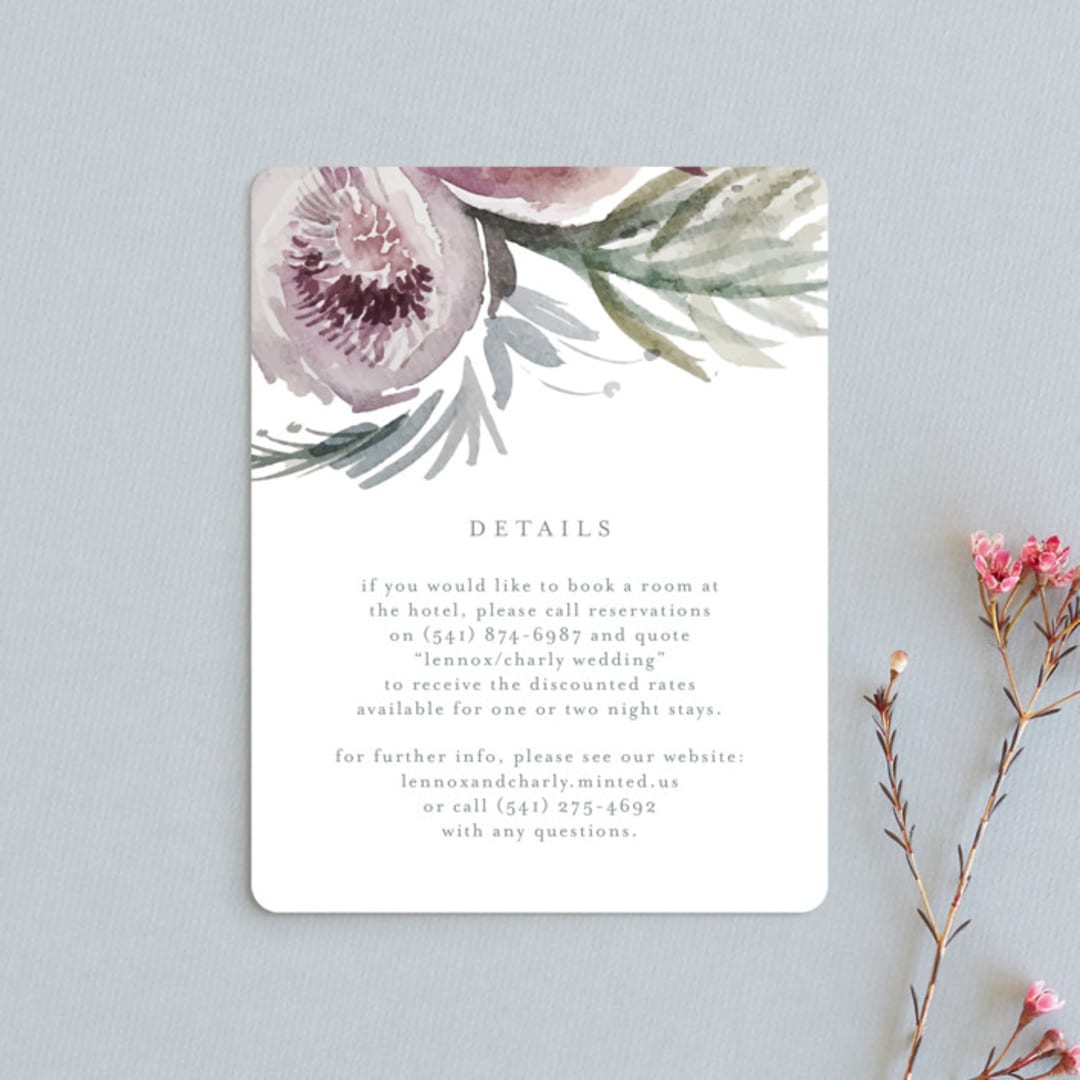 "romantic bouquet" - Direction Cards in Plum by Phrosné Barwood - Front