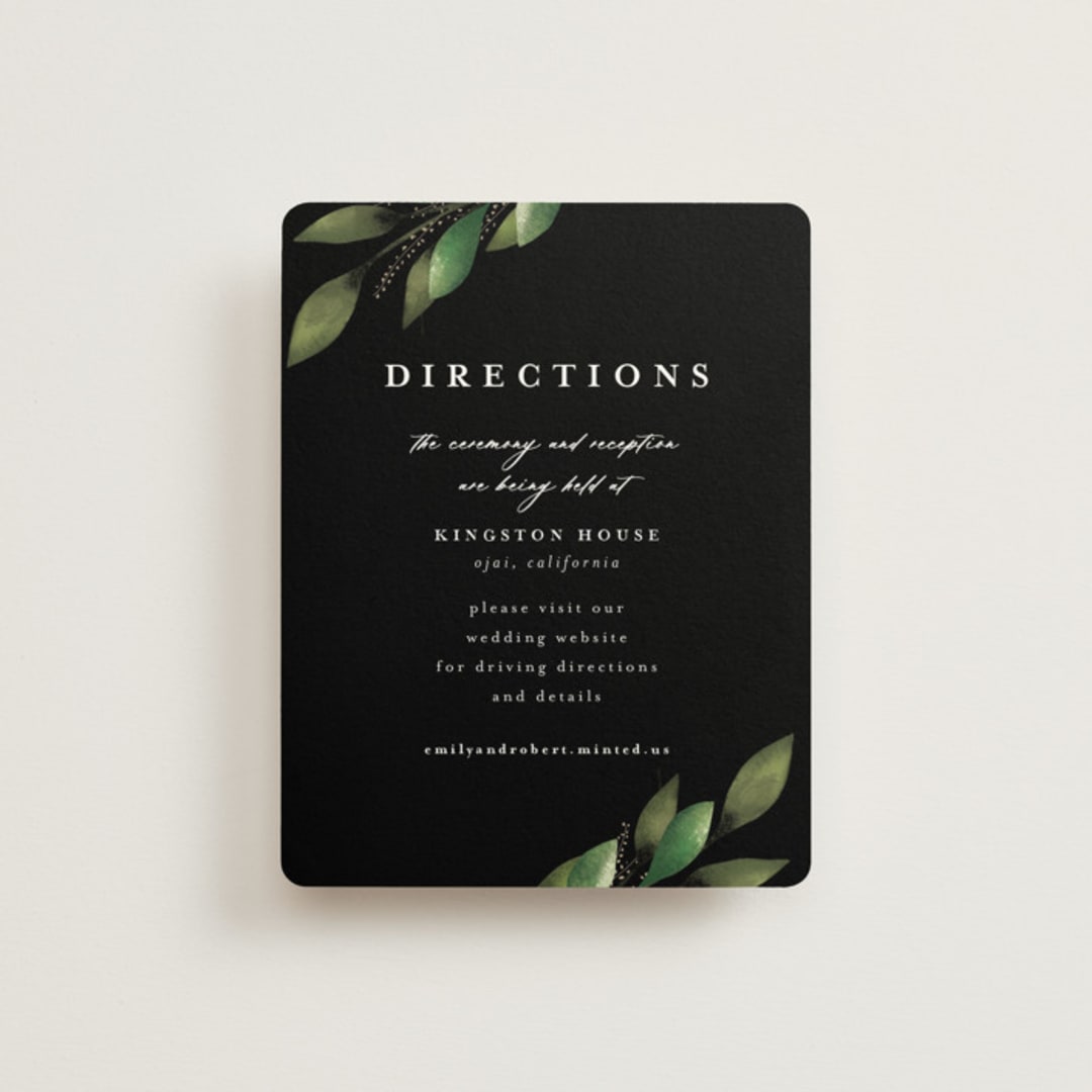 "Forest Finds" - Direction Cards in Emerald by Susan Moyal - Front