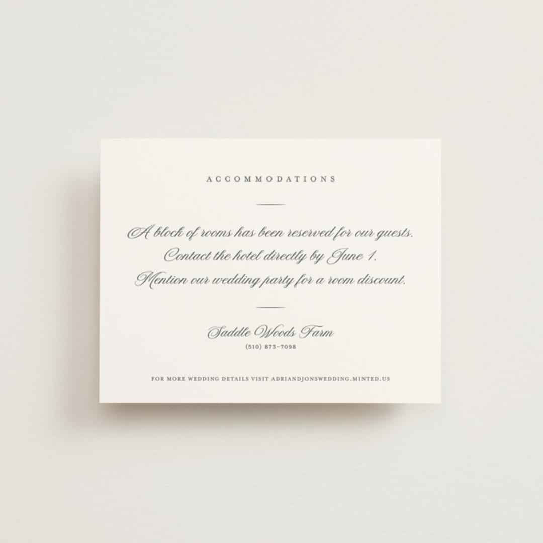 "Together Always" - Direction Cards in Chiffon by Eric Clegg - Front