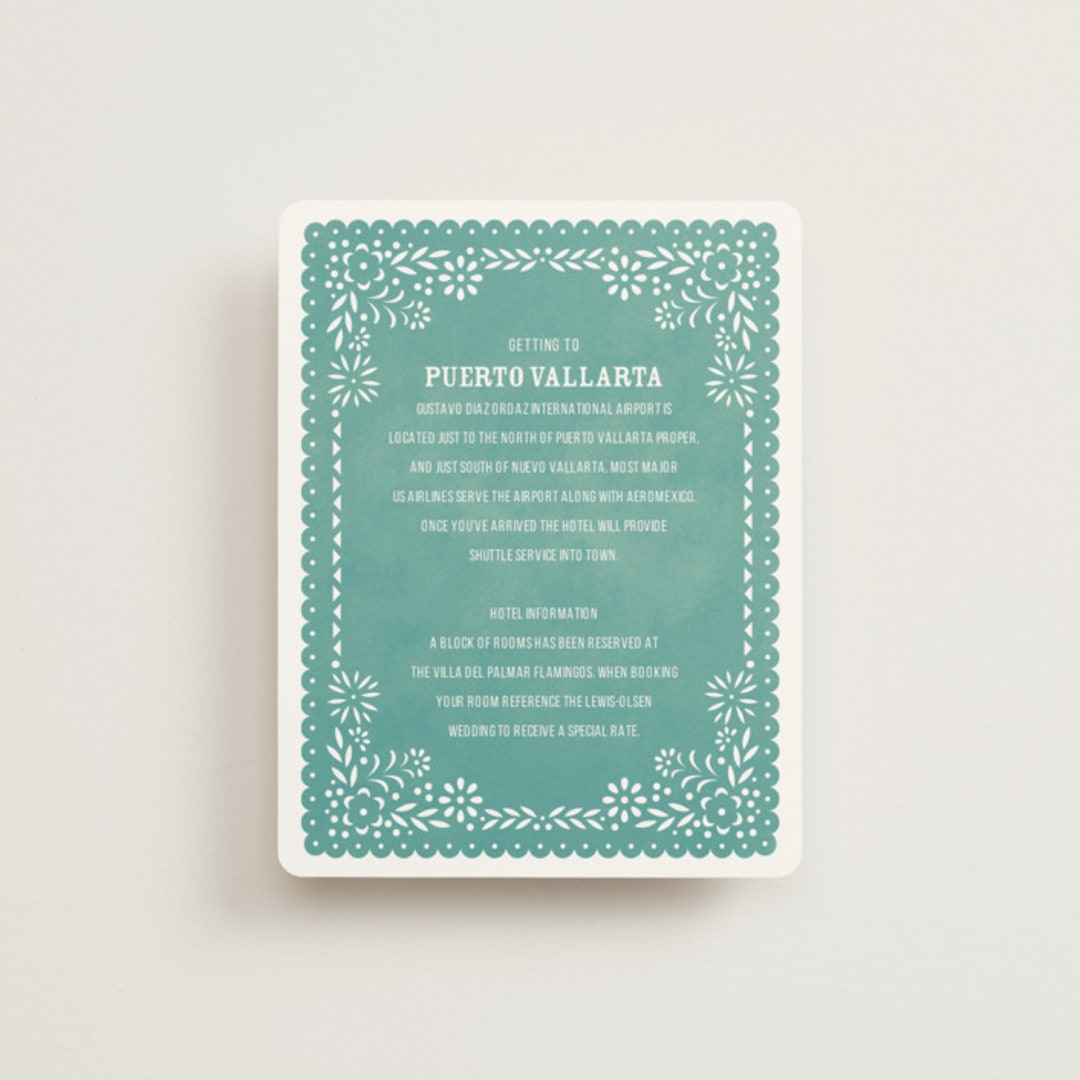 "Fiesta Folk Art" - Direction Cards in Lagoon by root beer float - Front
