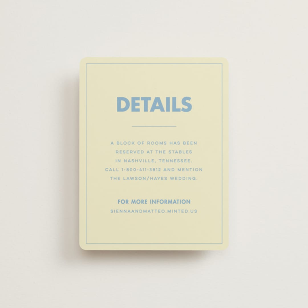 "Sienna" - Direction Cards in Skyblue by Ellen Schlegelmilch - Front