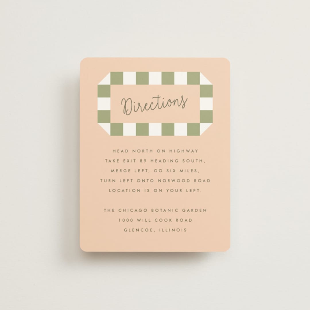 "Boardwalk" - Direction Cards in Peach by Baumbirdy - Front
