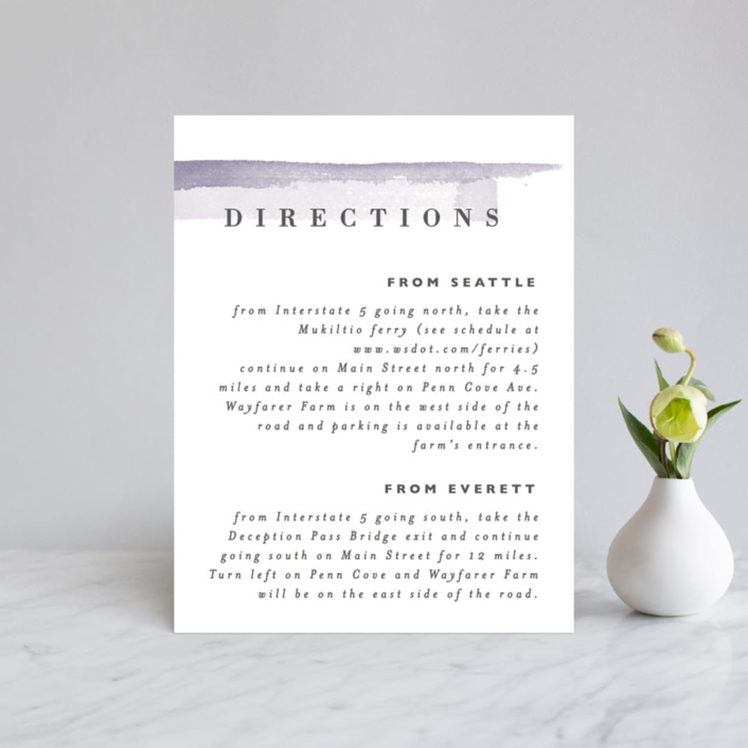 "Sea Splash" - Direction Cards in Amethyst by Alethea and Ruth - Front