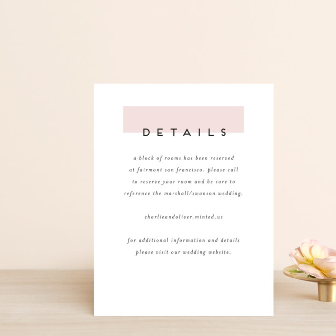 "Elementary" - Direction Cards in Dusty Rose by Katy Shen - Front