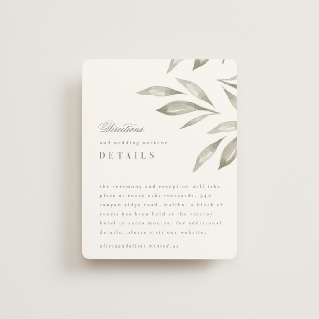 "Whispered Leaves" - Direction Cards in Leaf by Kristie Kern - Front