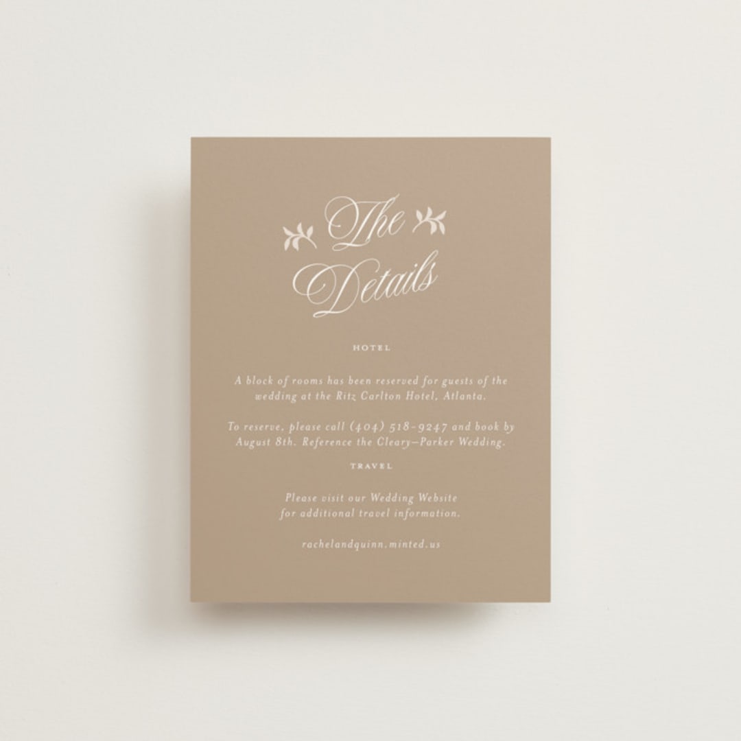 "Vintage Romance" - Direction Cards in Ivory by Paper Raven Co. - Front