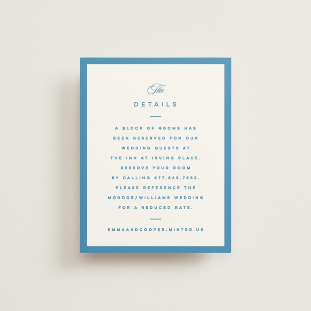 "The Emma" - Direction Cards in Cerulean by Kristie Kern - Front