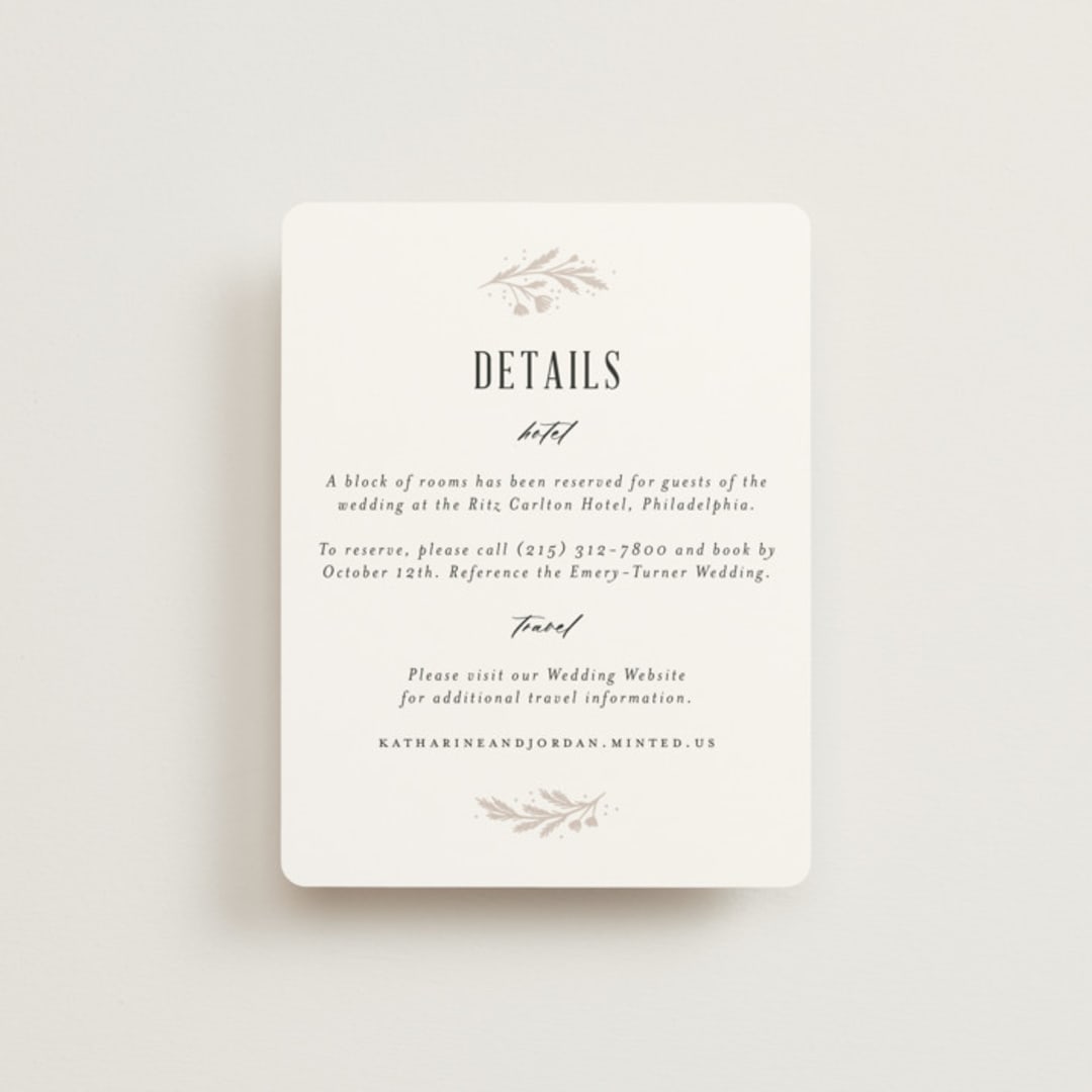 "Operatic" - Direction Cards in Cream by Paper Raven Co. - Front