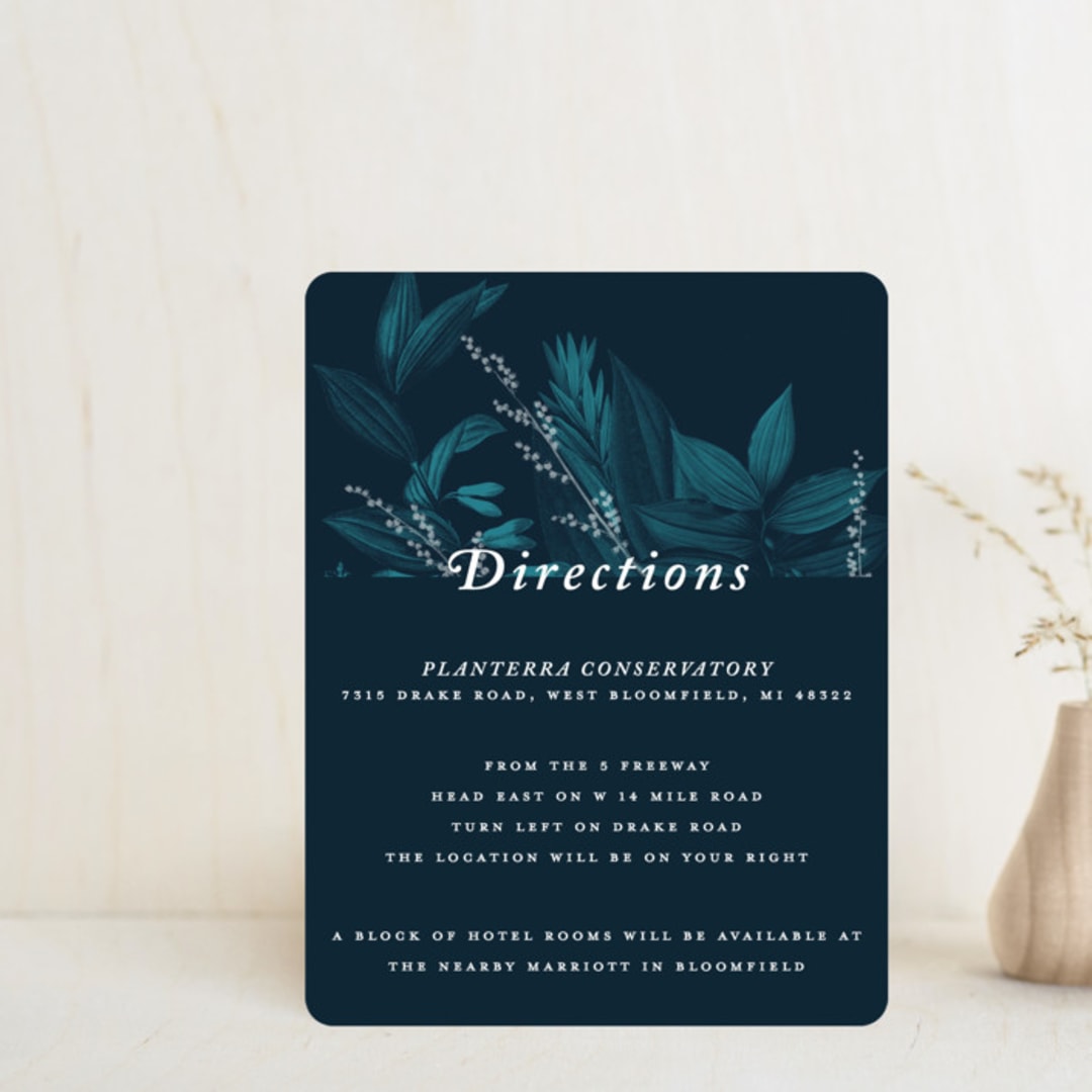 "Moonlit Garden" - Direction Cards in Twilight by GeekInk Design - Front