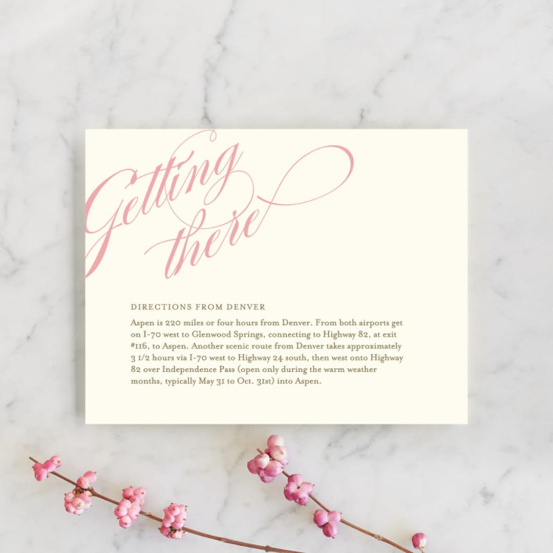 "Winter Flourish" - Direction Cards in Petal Pink by Annie Clark - Front